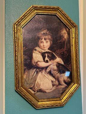 Vintage Framed Print "Miss Jane Bowles" Artist Joshua Reynolds Italy